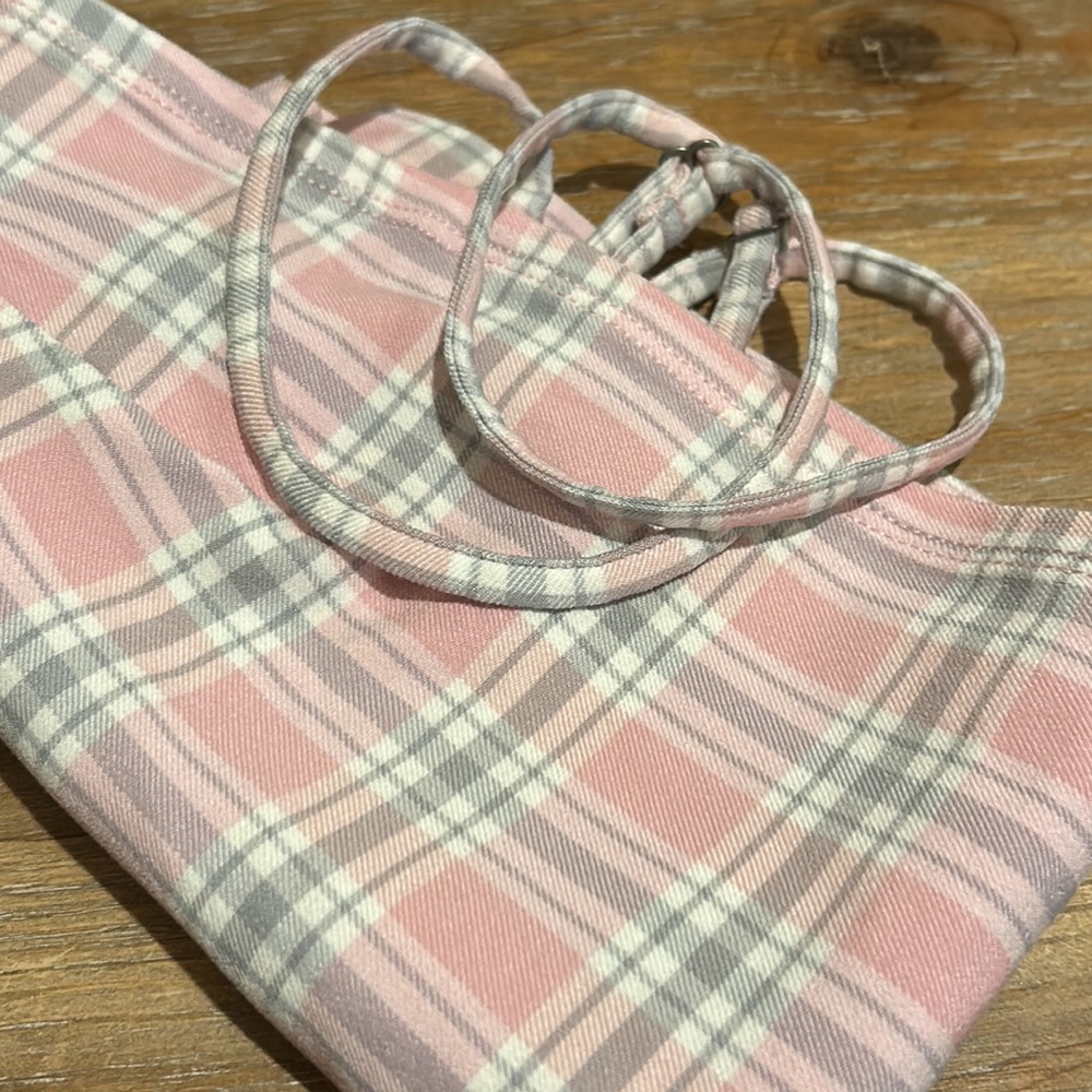 Hollister Crop Top. Large. Pink Plaid - Picture 10 of 10